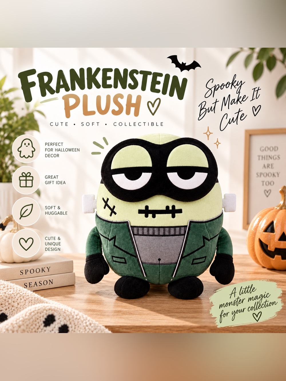 Despicable Me Minion Frankenstein Halloween Plush Stuffed Toy 🎃✨